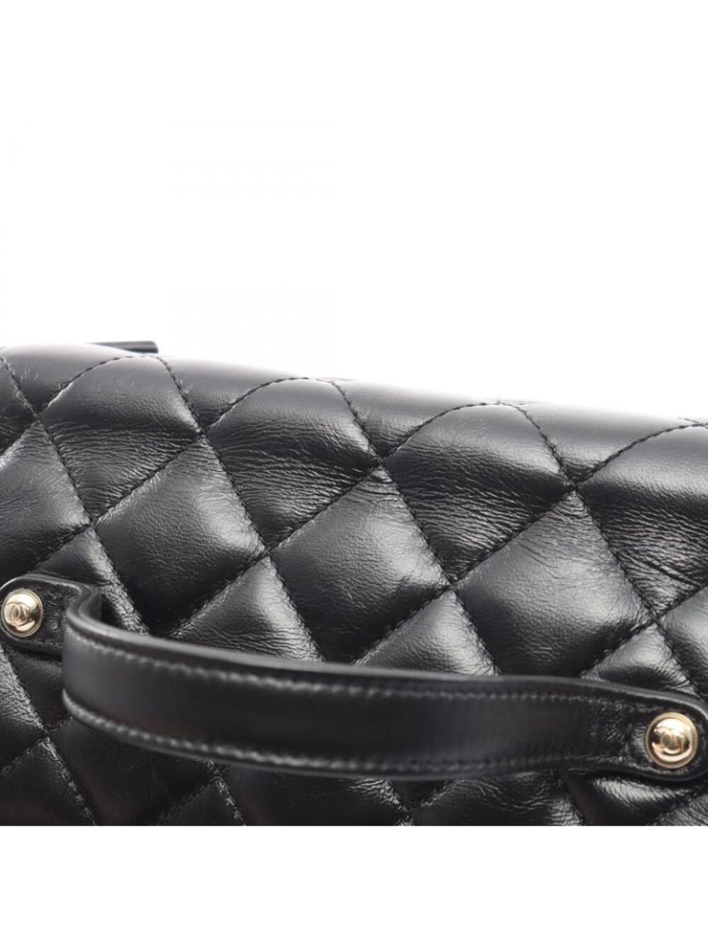 Chanel Shoulder Bag Quilted Vanity 2-Way Black Lambskin Chain - Picture 6 of 10